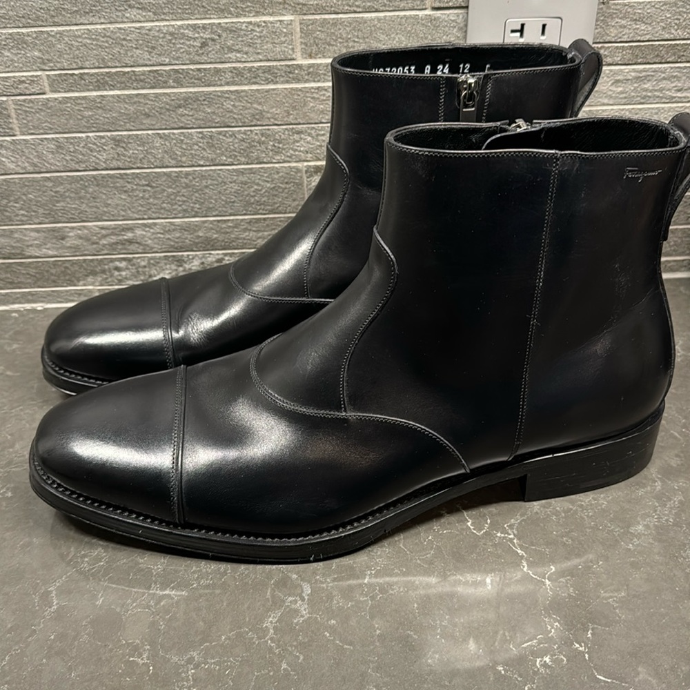 Salvatore Ferragamo designer mid boot Cap toe size12